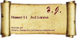 Hamerli Julianna névjegykártya